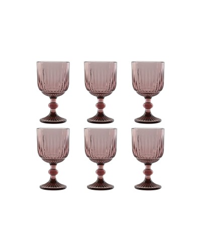 Set of cups Home ESPRIT Pink Crystal 380 ml (6 Units)