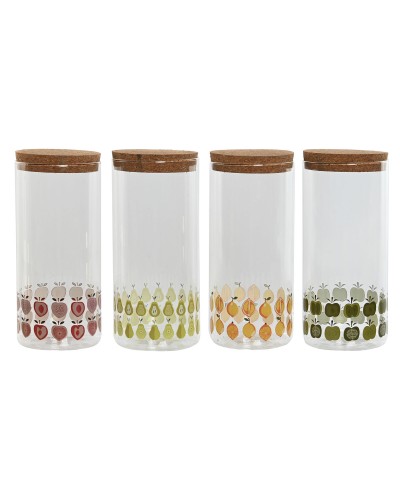 Tin Home ESPRIT Geel Groen Natuurlijk Kurk Siliconen Borosilicaatglas Shabby Chic 1,4 L (4 Stuks)