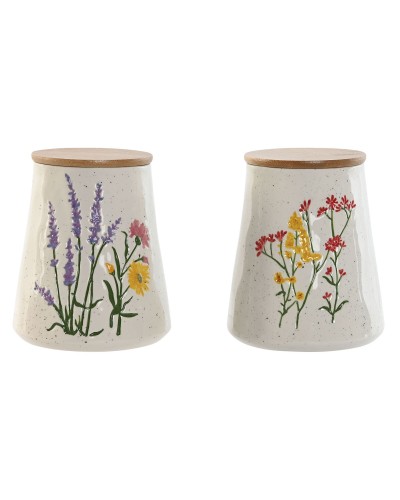 Purkki Home ESPRIT Monivärinen Gėlės Shabby Chic (2 osaa)