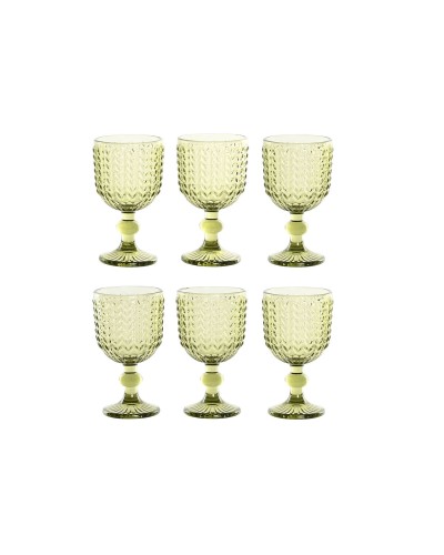 Set of cups Home ESPRIT Green Crystal 260 ml (6 Units)