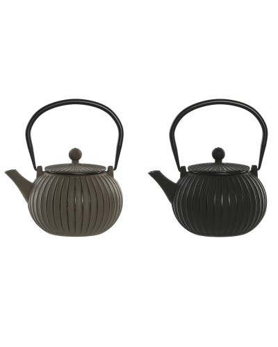 Tekanna Home ESPRIT Svart Beige Rostfritt stål Järn 1 L (2 antal)