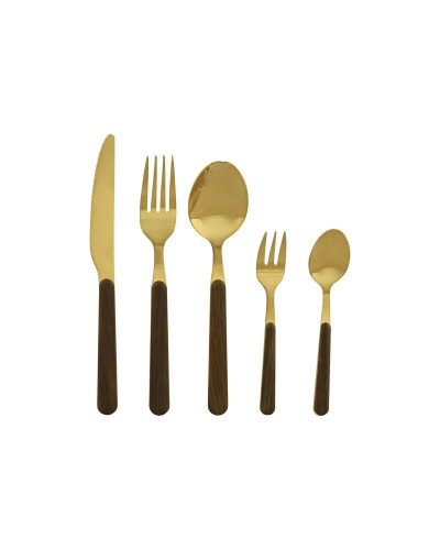 Bestek Home ESPRIT Bruin Gouden Roestvrij staal ABS 17 x 7 x 24 cm 20 Onderdelen