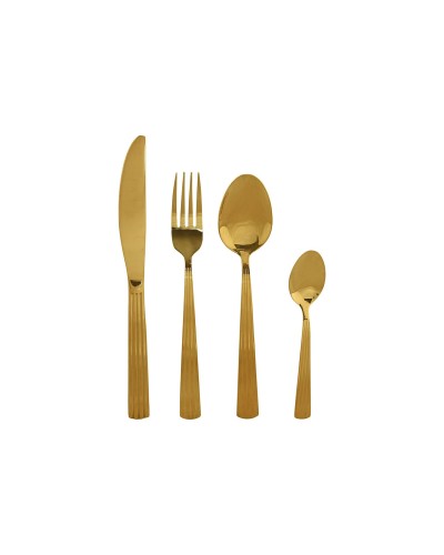 Cutlery Home ESPRIT Golden Stainless steel 15 x 7 x 24 cm 16 Pieces
