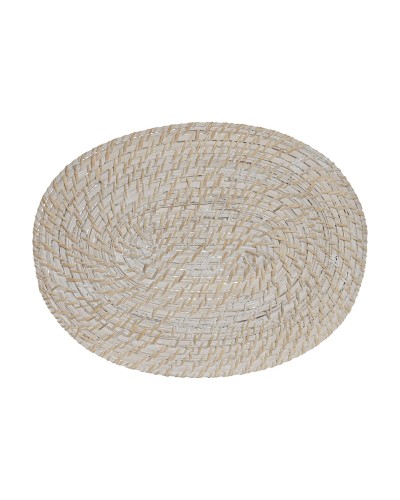 Platzset Home ESPRIT Weiß natürlich Bambus Rattan 40 x 30 x 1 cm