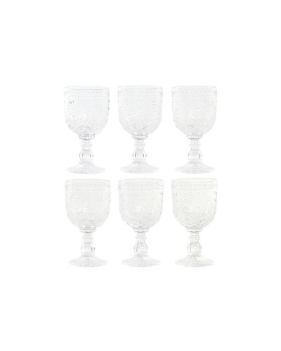 Setti laseja Home ESPRIT Läpinäkyvä Kristalli 270 ml (6 osaa)