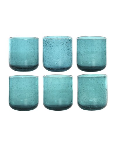 Lasisetti Home ESPRIT Turkoosi Kristalli 320 ml (6 osaa)