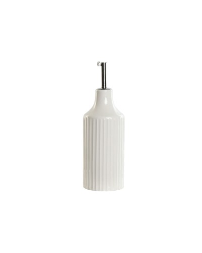 Aceitera Home ESPRIT Blanco Plateado Acero Inoxidable Porcelana Urbano 350 ml 7 x 7 x 22 cm