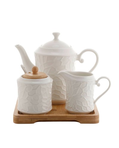 Tekanna Home ESPRIT Vit Bambu Porslin