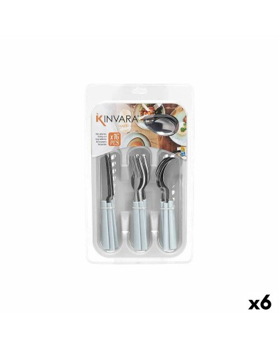 Bestekset Kinvara KT166096-1C Wit Zilverkleurig Roestvrij staal Plastic (6 Stuks)