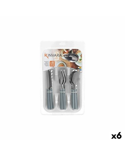 Cutlery Set Grey Silver Stainless steel Plastic (6 Units)