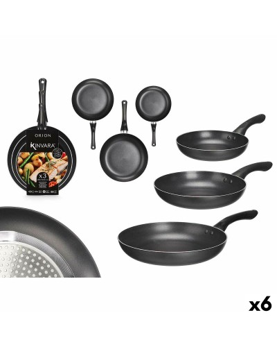 Set di padelle Kinvara 1 Nero Alluminio Bachelite 20 x 4 cm 28 x 5 cm 24 x 4,5 cm (6 Unità)