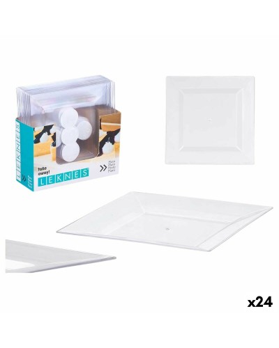 Service de vaisselle Leknes CK80668-2-T Transparent polystyrène Plastique 20,3 x 1,5 x 20,3 cm (24 Unités)