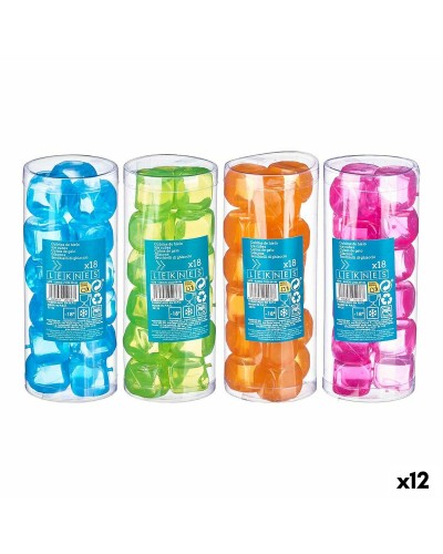Cubetti refrigeranti riutilizzabili Leknes TK22008 Azzurro Verde Arancio Rosa Polietilene Acqua distillata 6,5 x 16 x 6,5 cm 18