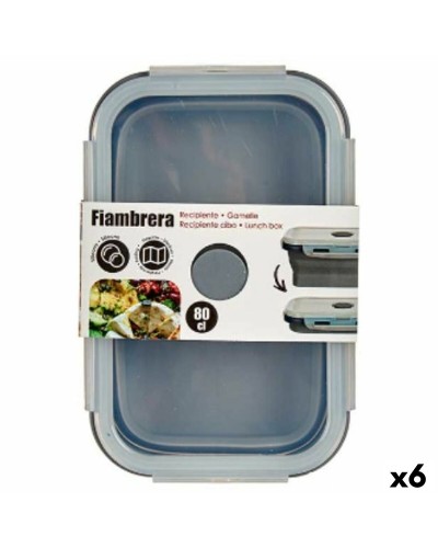 Boîte à lunch Kinvara CH19130-2 Gris Transparent ABS 800 ml (6 Unités)