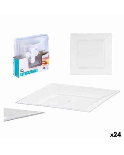 Bordenset Leknes CK80668-1-T Transparant polyestyreen Plastic 27,3 x 2,3 x 27,3 cm (24 Stuks)