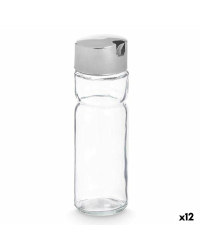 Ölfläschchen Vivalto OCT-TW022 Durchsichtig Silberfarben Metall Kristall Kunststoff 180 ml 4,6 x 15,7 x 4,6 cm (12 Stück)