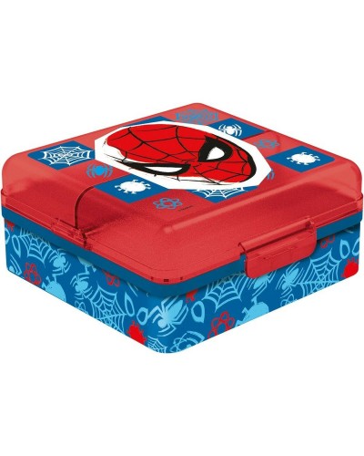 Lunchtrommel met Compartimenten Spider-Man CZ11274 Multicolour Plastic