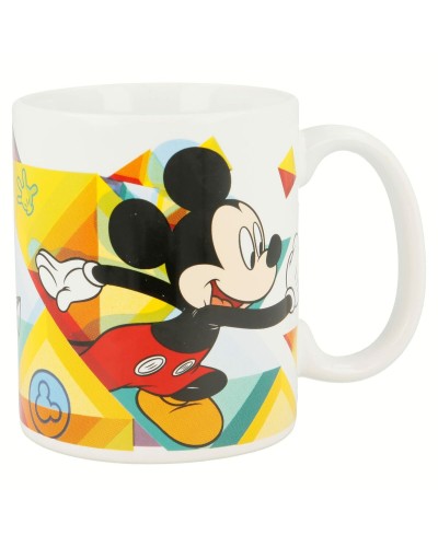 Mugg Mickey Mouse Happy smiles Blå Röd Keramik 350 ml