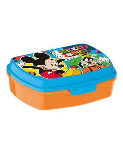 Fiambrera para Sandwich Mickey Mouse Happy smiles Plástico Rojo Azul (17 x 5.6 x 13.3 cm)