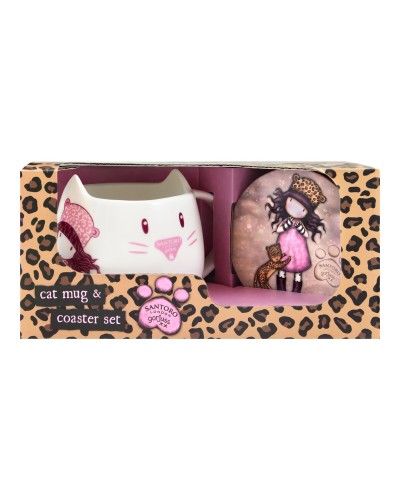 Tasse mit Untertasse Gorjuss Purrrrrfect love aus Keramik Untersetzer Kop