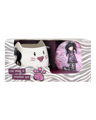 Tasse mit Untertasse Gorjuss Ruby wild Grau aus Keramik Untersetzer Kop