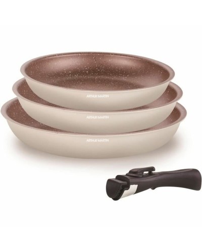 Juego de Sartenes Arthur Martin Beige Crema Aluminio 4 Piezas (3 Unidades)