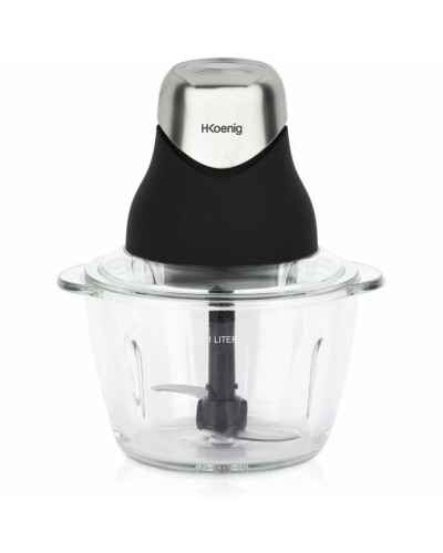 Picadora Hkoenig LEO8 Negro Cromo Vidrio Acero Inoxidable 1 L