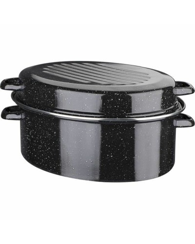 Casseruola con coperchio GSW noir Acciaio Smaltato