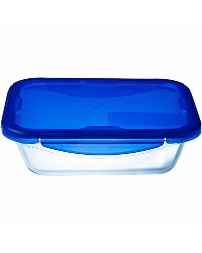 Voedselopslagcontainer Pyrex Blauw Transparant Rechthoekig