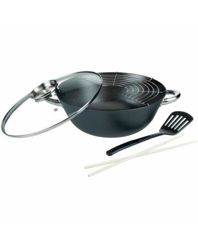 Wok Pan GSW Steel Forged steel Ø 32 cm 4 Pieces