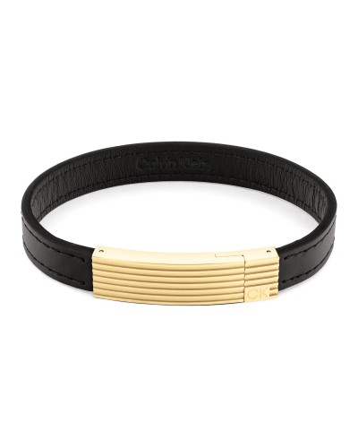 Calvin Klein Pulsera Hombre Acero Inoxidable Negro - Diseño Moderno
