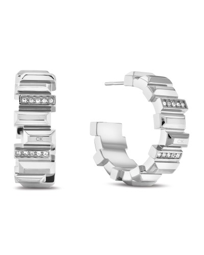 Calvin Klein Women's Earrings Stainless Steel Silver - Minimal Design
