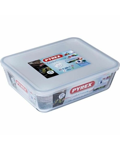 Food Preservation Container Pyrex White Black Transparent Clear Rectangular
