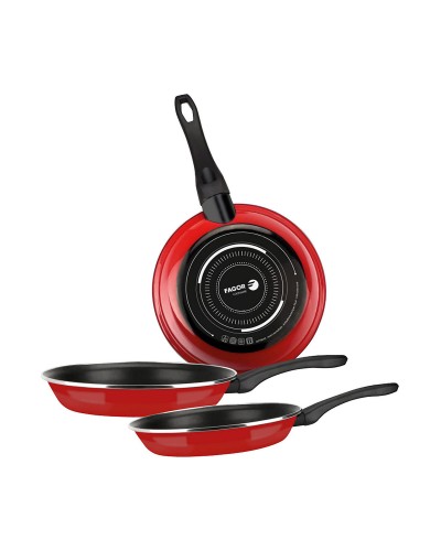 Sartén FAGOR Antiadherente Rojo, Juego de 2 Sartenes
