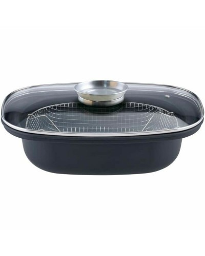 Poêle à frire avec panier GSW 414593 Noir verre Acier inoxydable Acier émaillé
