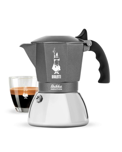 Italienische Kaffeemaschine Bialetti Brikka Silberfarben Aluminium