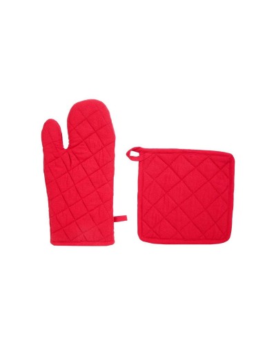 Presina e Guanto da Cucina in Cotone Rosso Atmosphera