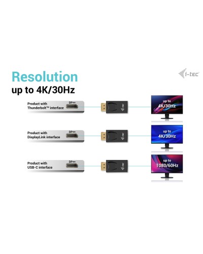 Adapter Thunderbolt naar USB-C i-Tec DP2HDMI4K30HZ