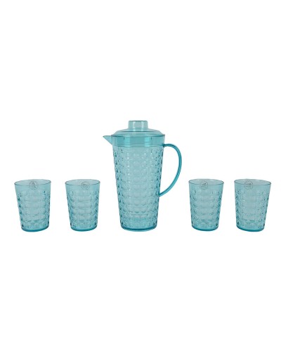 Set di brocche con bicchieri Lifetime Azzurro Plastica 5 Pezzi