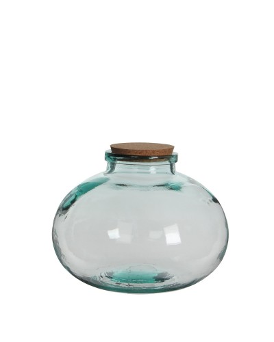 Glazen pot Mica Decorations Olly Cirkelvormig Kurk Afvoerstop Decoratief Kristal (Ø 29 x 23 cm)