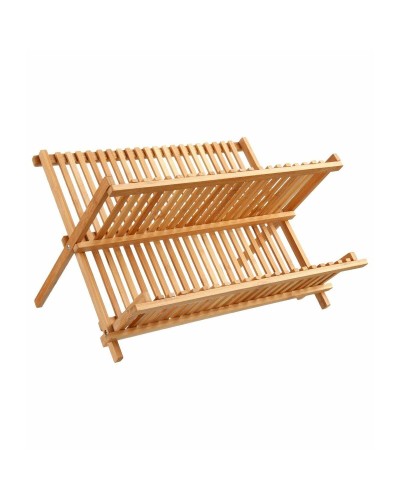 Diskställ 5five Hopfällbar Naturell Bambu (42 x 33,5 x 25,5 cm)