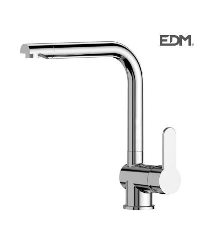EDM Calella Single Lever Kitchen Sink Mixer Tap - Stainless Steel, Brass, Zinc
