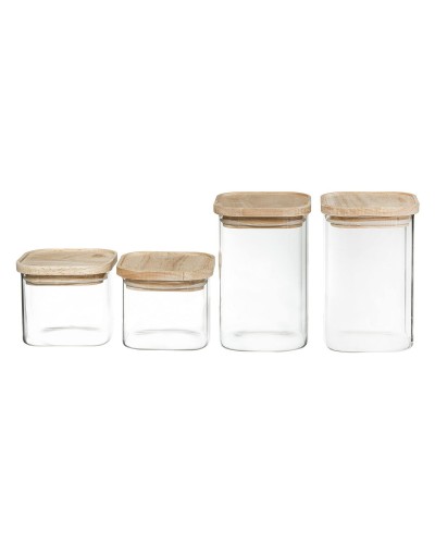 Set van 4 Potjes Secret de Gourmet Keuken Stapelbaar Glas