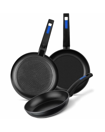 Ensemble de poêles Monix M811200 Noir Bakélite Aluminium forgé 3 Pièces