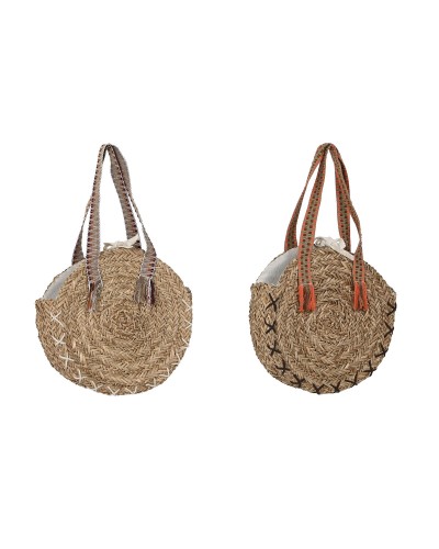 Bolso de Hombro DKD Home Decor 41 x 10 x 66 cm Marrón Naranja Verde Hierba marina (2 Unidades)