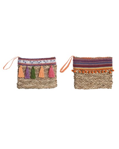 Hippie Handtasche DKD Home Decor Bunt korb (26 x 4 x 20 cm) (2 Stück)