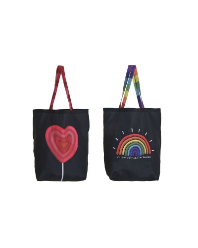 Borsa di stoffa DKD Home Decor Nero Poliestere Nylon 43 x 15 x 40 cm (2 Unità)