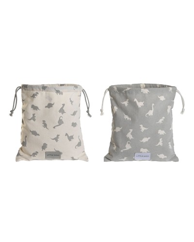 Ryggsäck till barn DKD Home Decor Vit Grå 24 x 2 x 26 cm (2 antal)