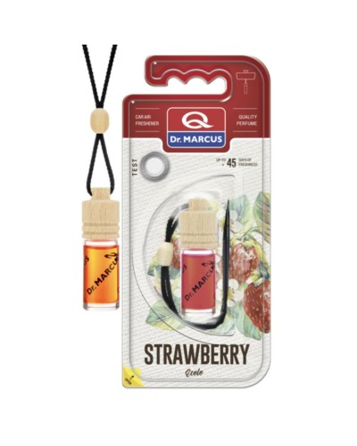 Ambientador para Coche Dr Marcus Ecolo Fresa 4,5 ml Madera Cristal Fragancia Colgante 4 Piezas