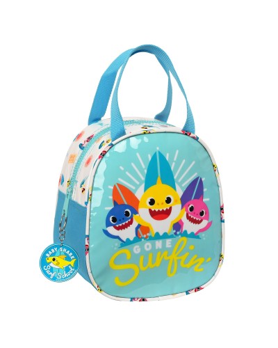 Portameriendas Térmico Baby Shark Surfing Azul Blanco 19 x 22 x 14 cm